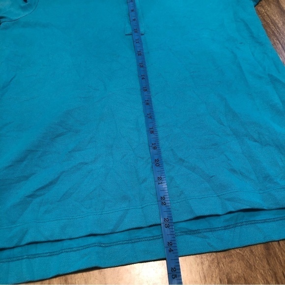 KATE Spade Live Colorfully Polo Shirt Aqua Teal Short Sleeve Womens Size Medium - Picture 6 of 11